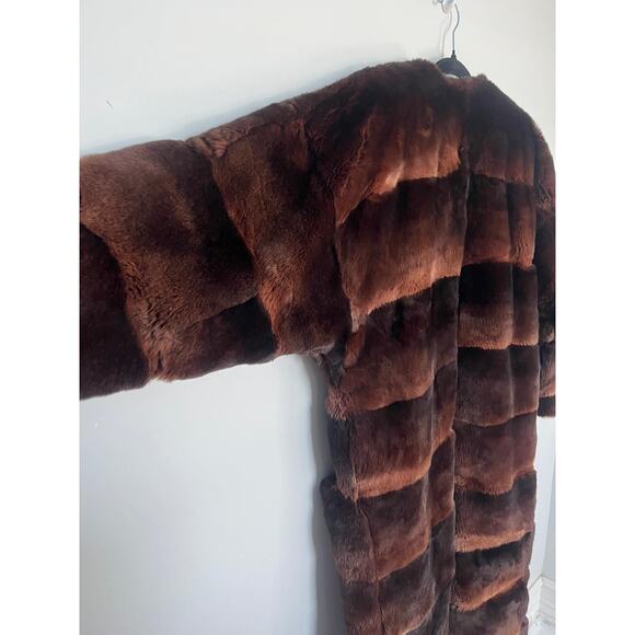 Robert Mann Furs Coat Women Large‎ Brown Mink Full Length Real Fur Vintage - Picture 6 of 12